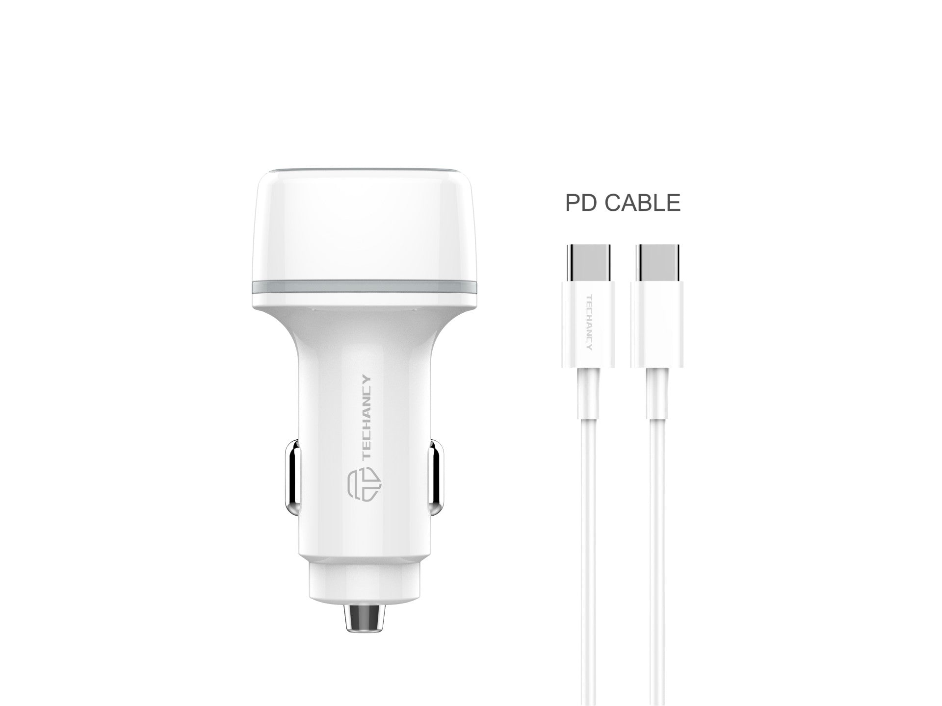 Techancy Carregador De Automóvel 38w  TC6405, Carregamento Rápido Pd3.0+Qc3.0, Conjunto De Cabos Usb C-Usb C,