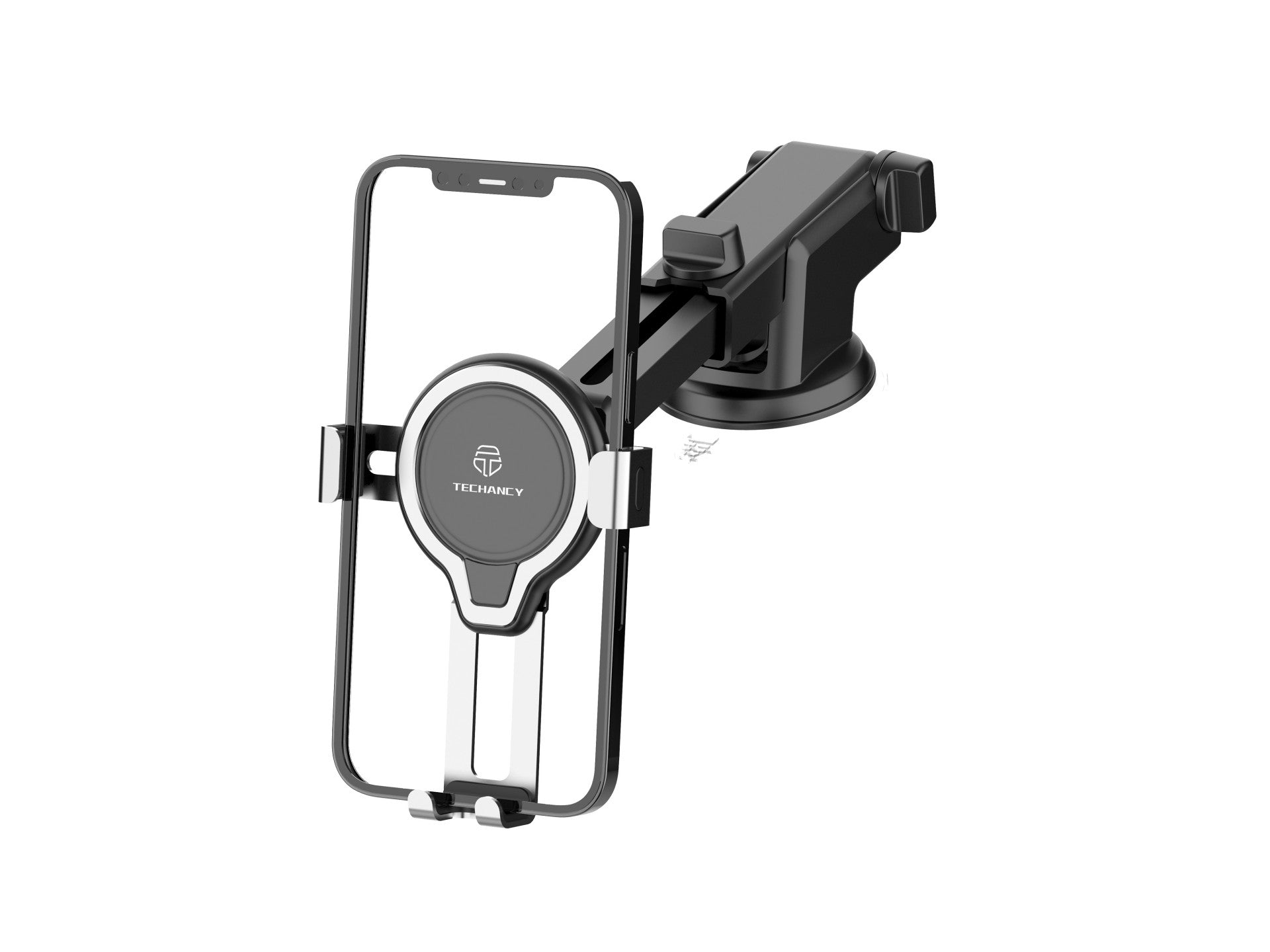 Techancy Suporte Para Telemóvel Para Automóvel Ti2231, Base De Ventosa Ajustável, Comprimento Telescópico, Rotação De 360