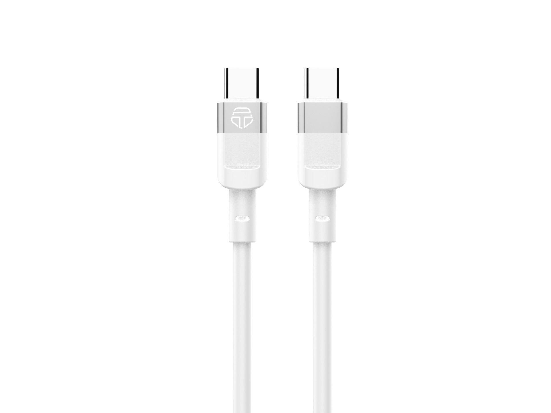 Cable de datos Techancy PD 60W Blanco 1m TB1792, USB C-USB C Admite carga rápida y transferencia de datos,