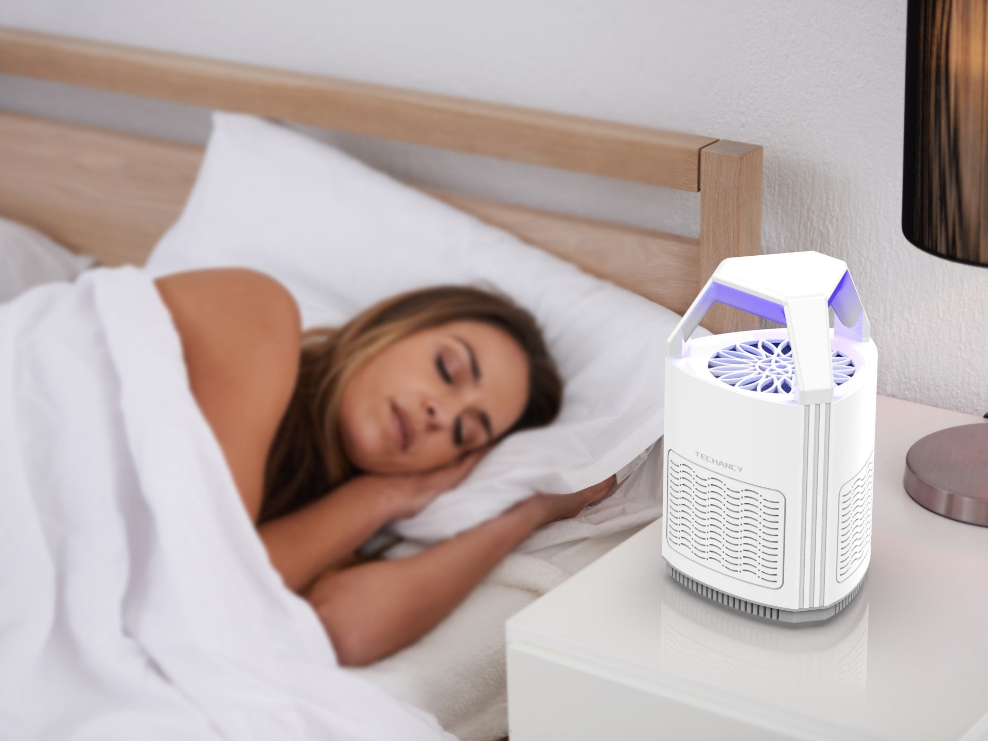 Techancy USB Powered Photocatalytic Mosquito Repellent, KM1203, Photocatalytic, Physical Capture, Integrated Ventilation, White
