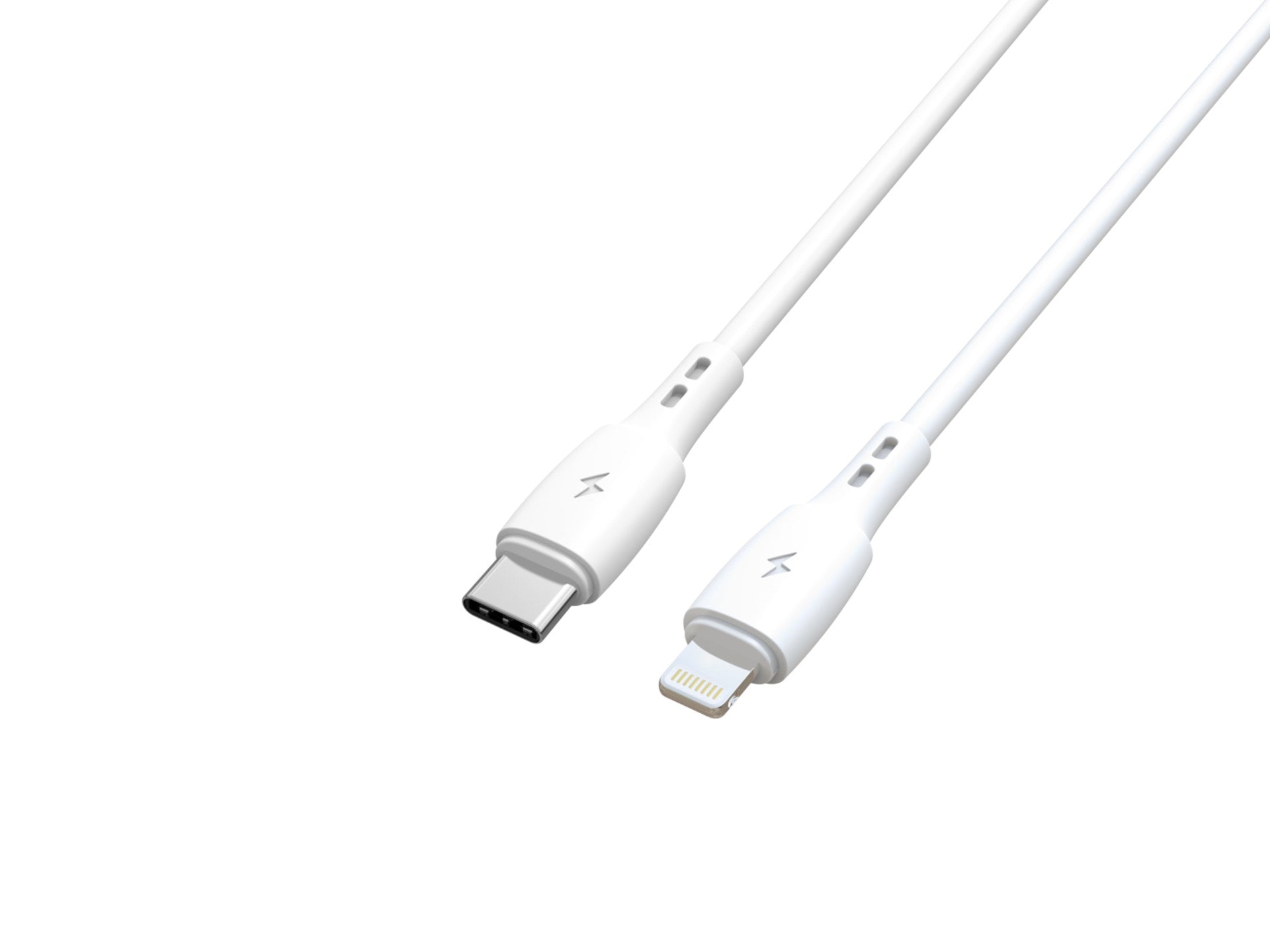 Techancy Cabo De Dados USB C to Lightning Branco TB1778, Carregamento Pd30W, 30cm Adequado Para Utilização Com Power Bank