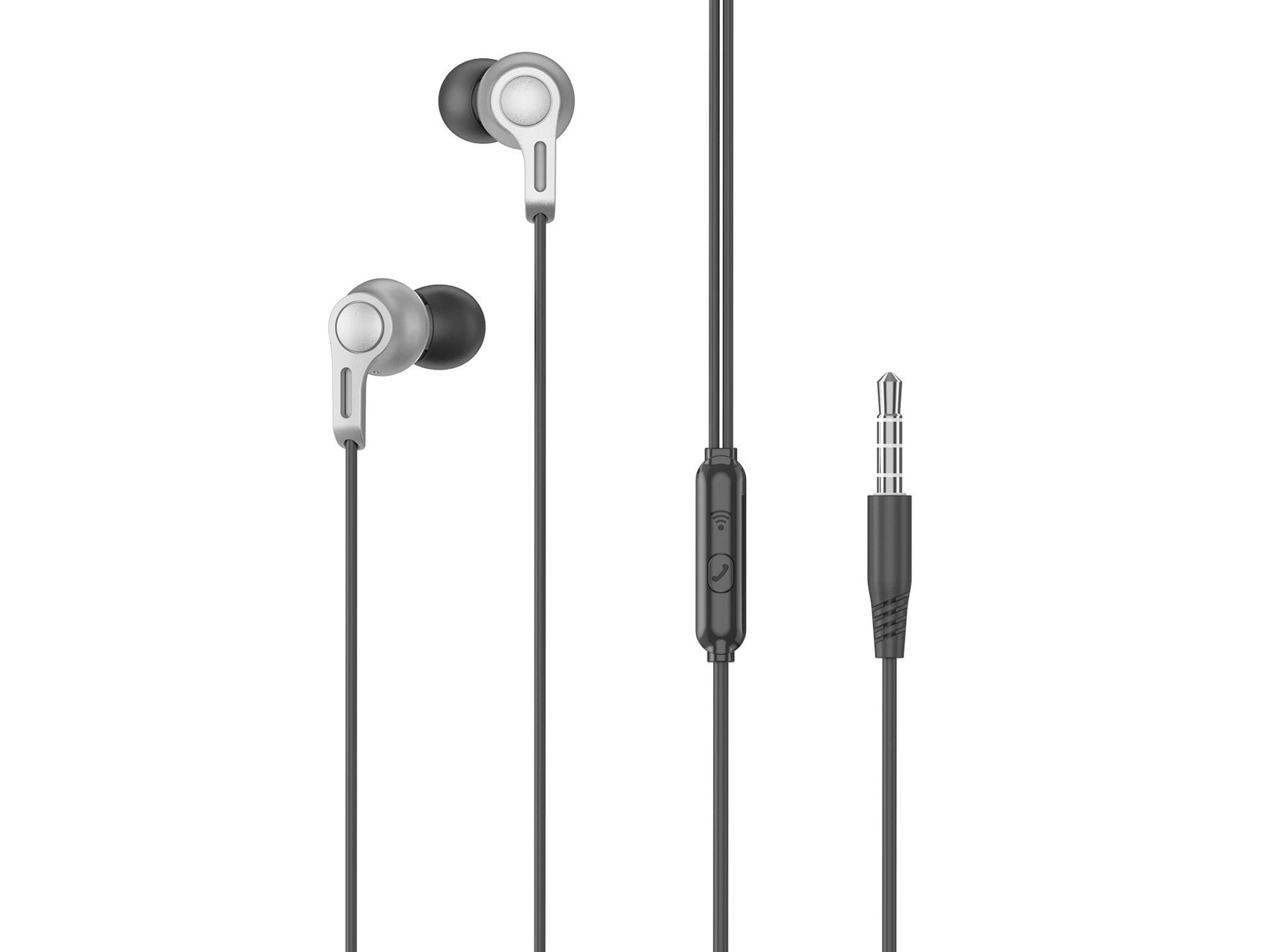 Techancy TD8088 Black In-Ear Headphones, 1.2 Meter Range, 3.5mm Jack, with Microphone, 3D Stereo Sound Headphones