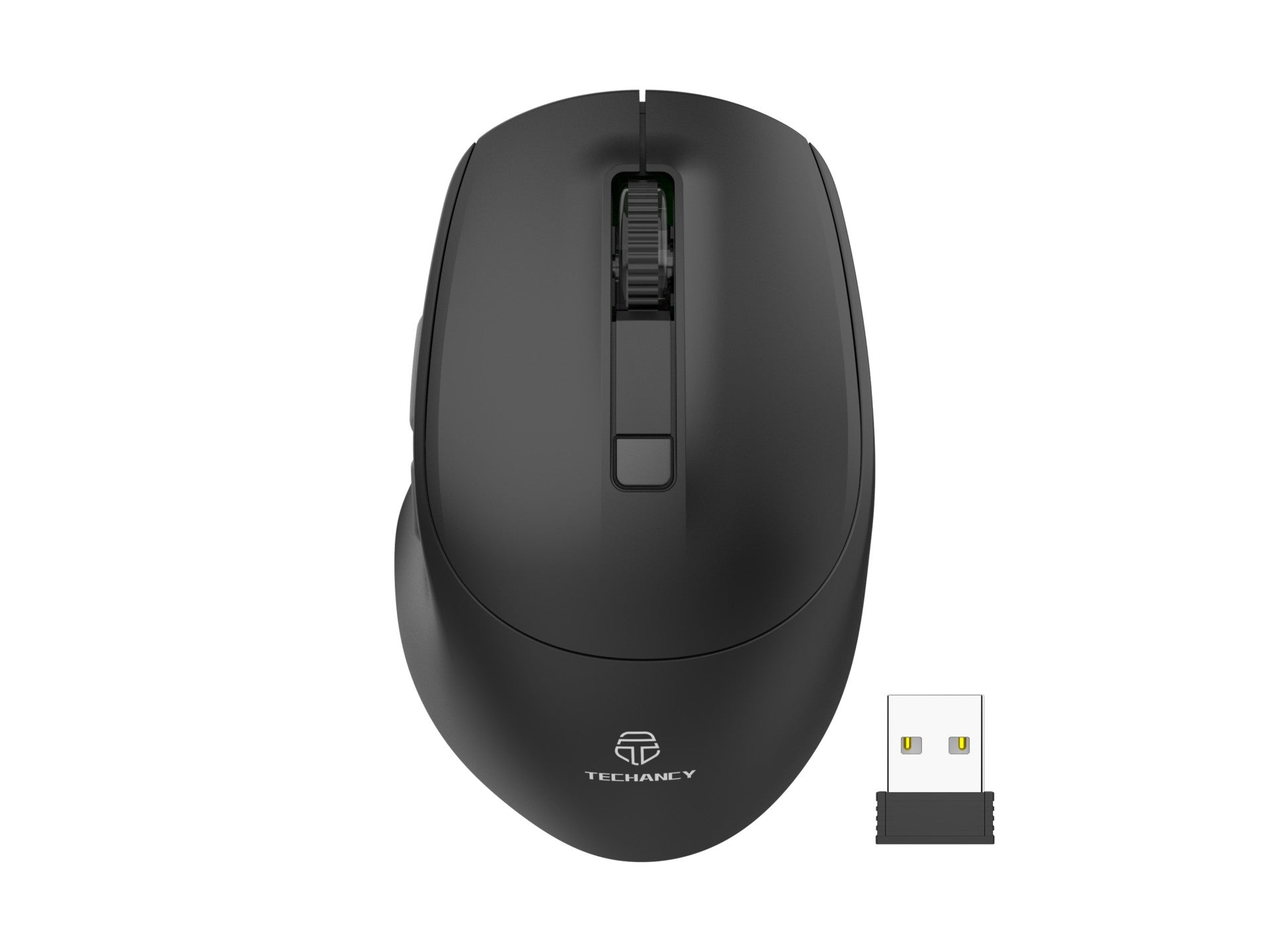 Techancy Rato Sem Fios 2.4g Preto TJ6123, Dpi Ajustável (800-1600) 6d Botões Silenciosos, Compatível Com Pc/Mac