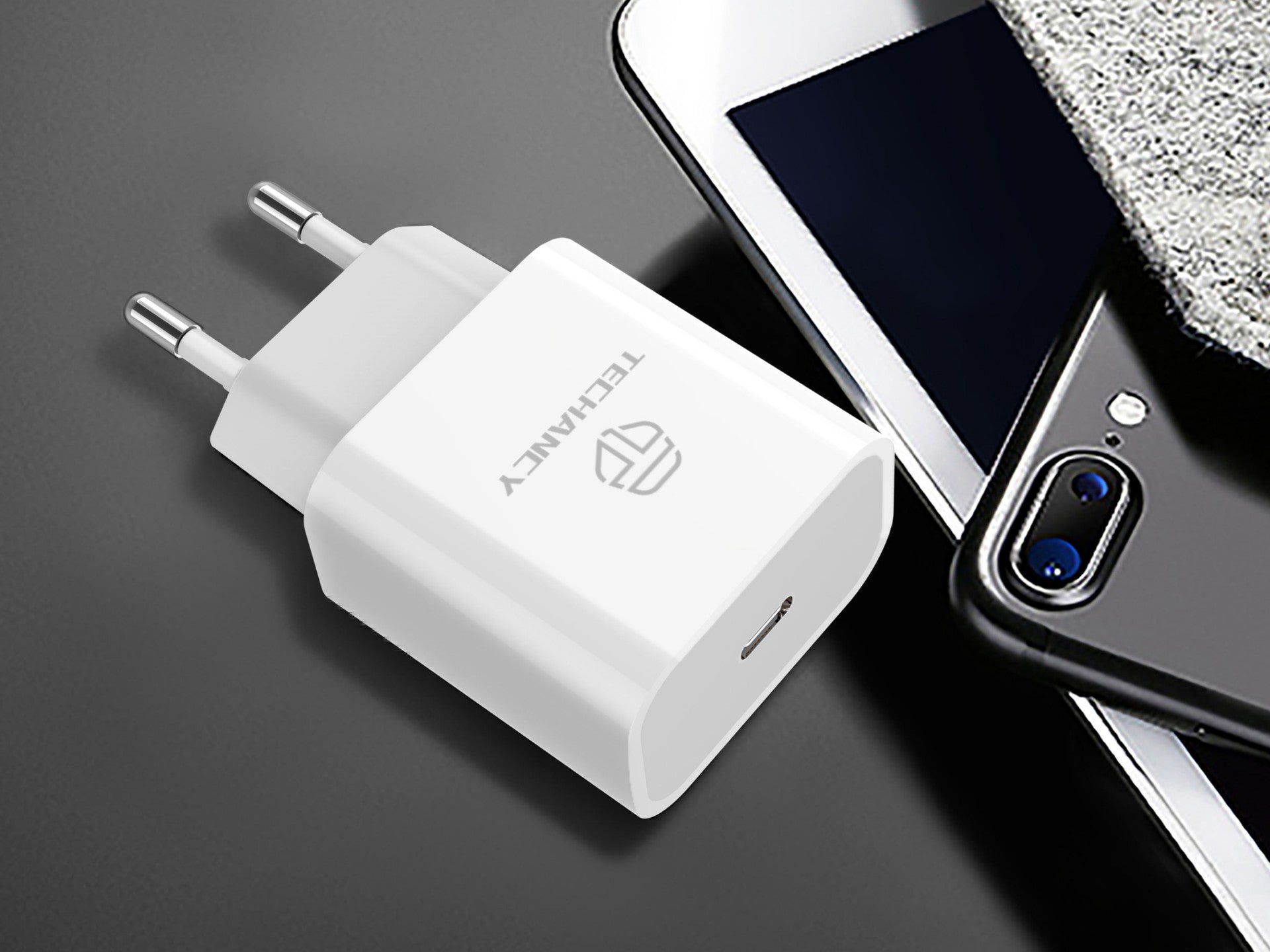 Techancy Carregador Pd 18w TA2775, Carregamento Rápido De 3A, Compacto E Portátil, Adequado Para Muitos Dispositivos