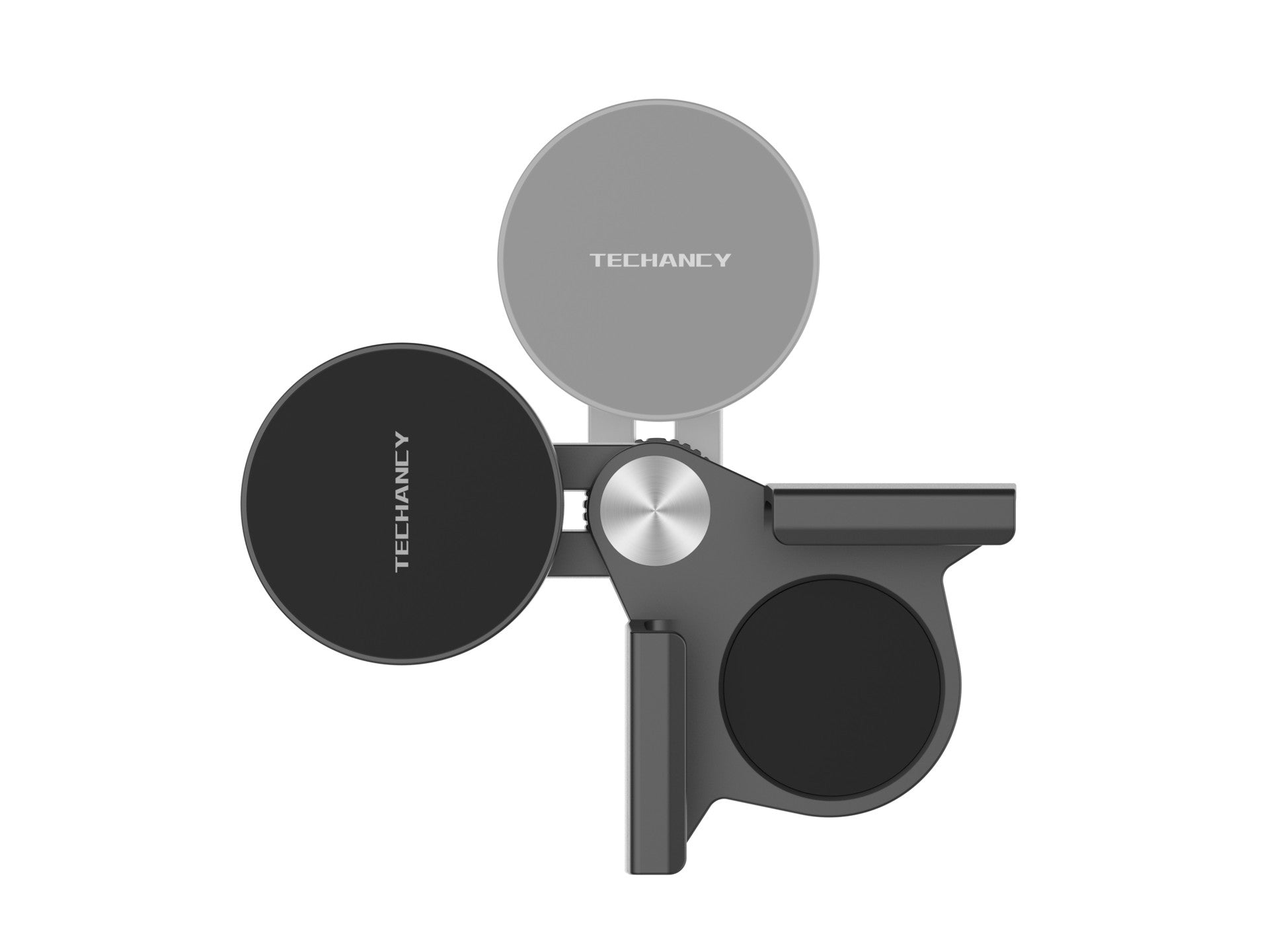 Techancy Magnetic Car Mount TI2342 Compatible MagSafe For Car Screen Monitor Thickness 10-20mm ABS Material Magnet Black