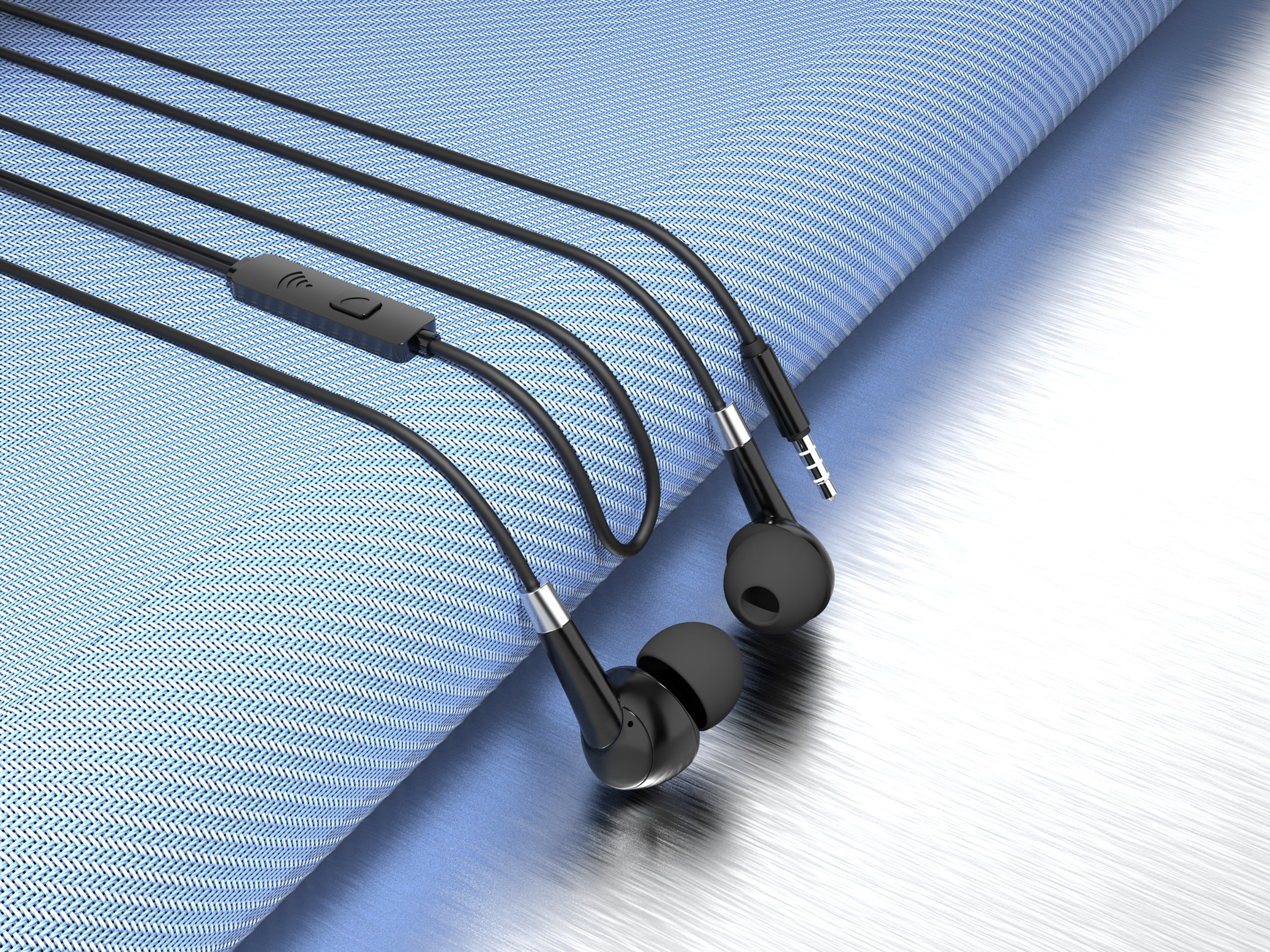 Auriculares intrauditivos Techancy con cables negros de 1,2 m TD8056, conector de 3,5 mm, compatibles con teléfonos móviles, PC, MP3, etc.