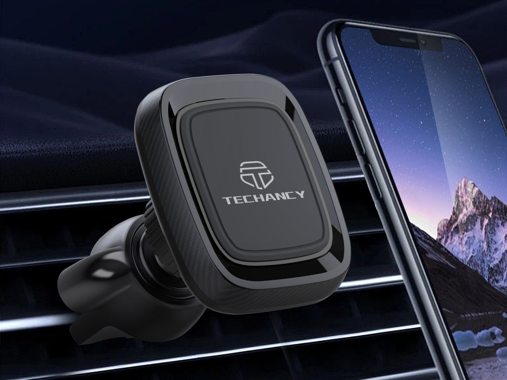 Techancy Suporte Magnético Para Telemóvel Para Automóvel Ti2209, Forte Capacidade De Adsorção Magnética. Preto E Vermelho