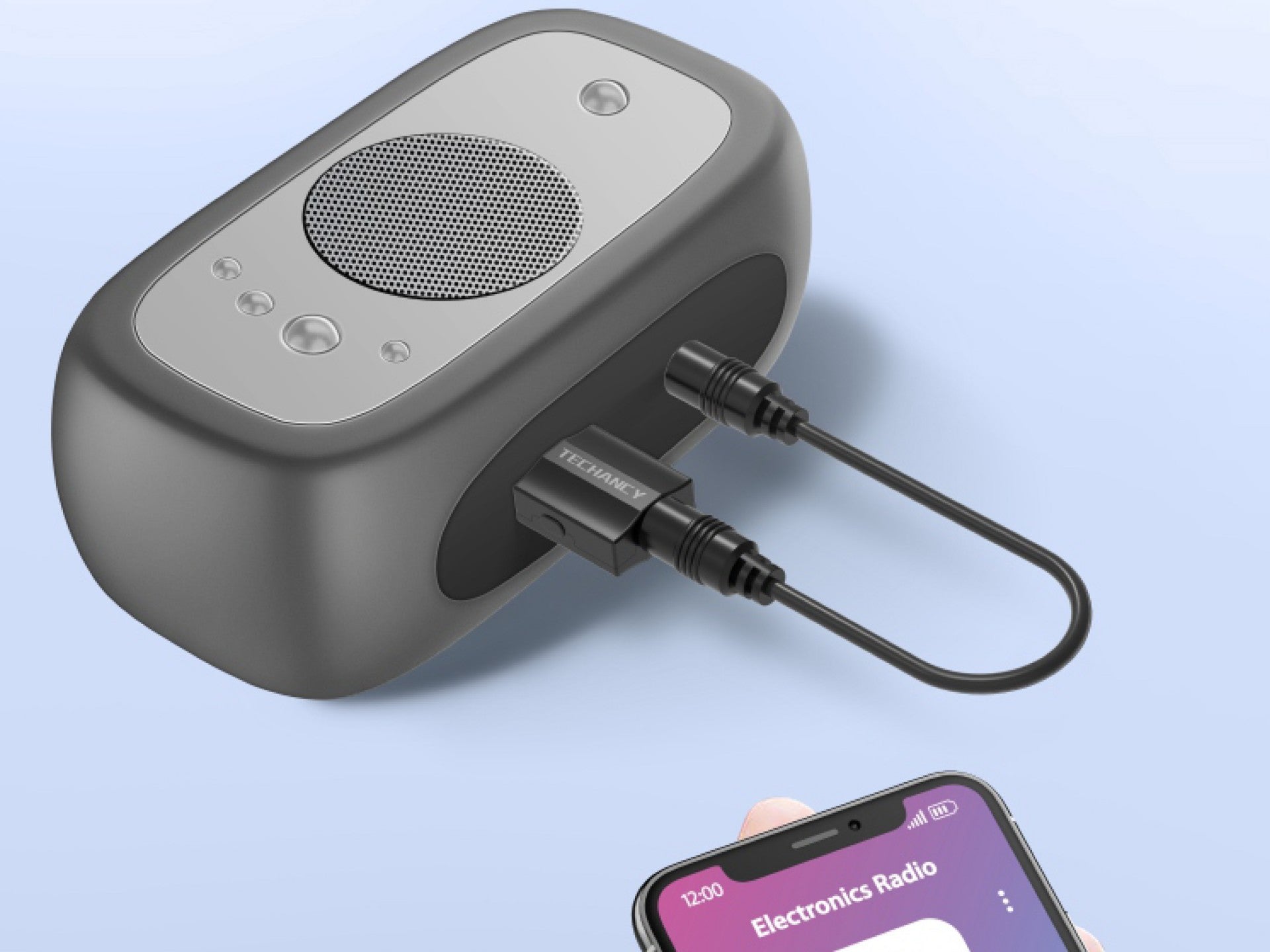 Adaptador Bluetooth sem fios 2 em 1 Techancy, TQ5902, suporta transmissão e receção de áudio Bluetooth, preto