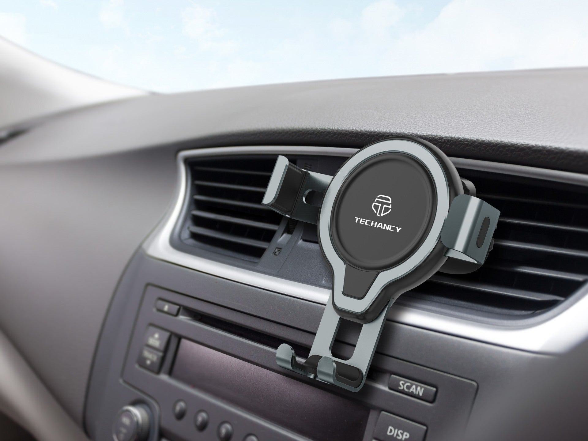 Techancy Suporte de Carro TI2232  , Rotação 360°, Suporte Estável, Compatível com Telemóveis 4.7-6.8