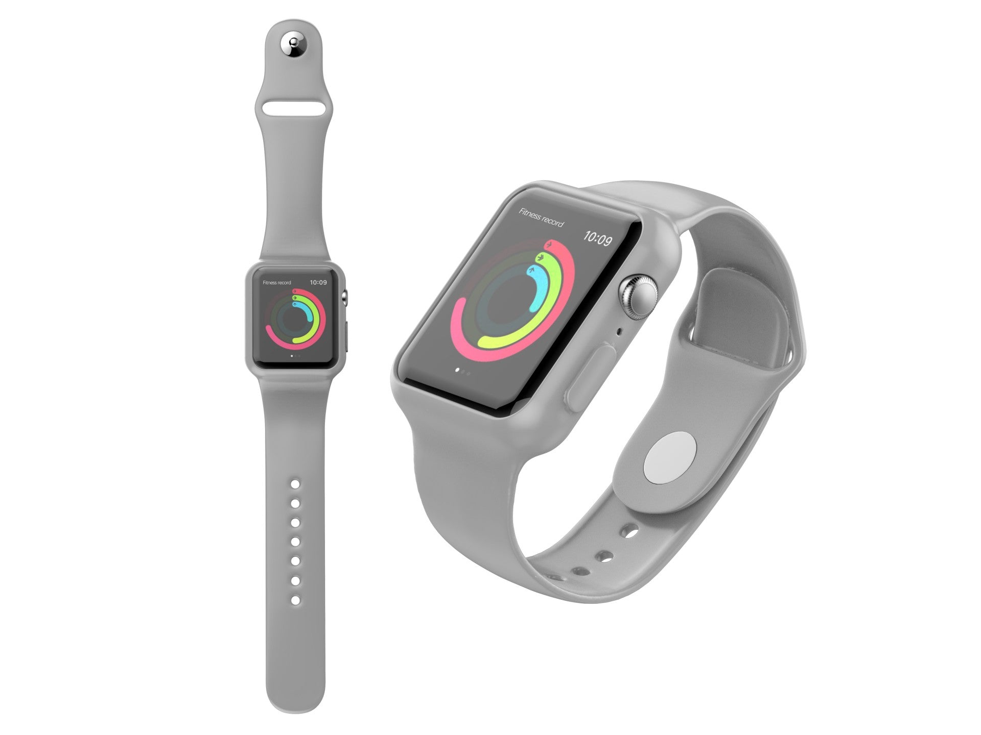 Correa de reloj totalmente adhesiva para reloj Techancy, KC2112, compatible con Apple Watch 38-40 mm, color gris.