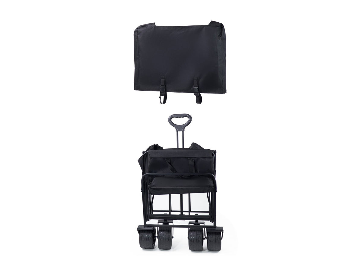 Techancy Carrinho Dobrável Multiusos TM25400 para Campismo e Compras, 4 Rodas, Pega Telescopica, Preto