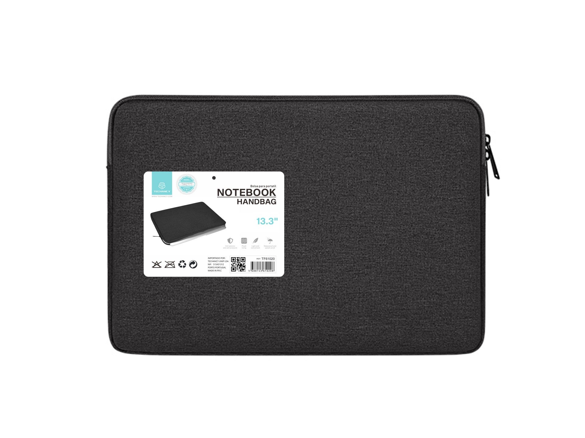 Funda Techancy TW2777 para portátil de 13,3 pulgadas, color negro