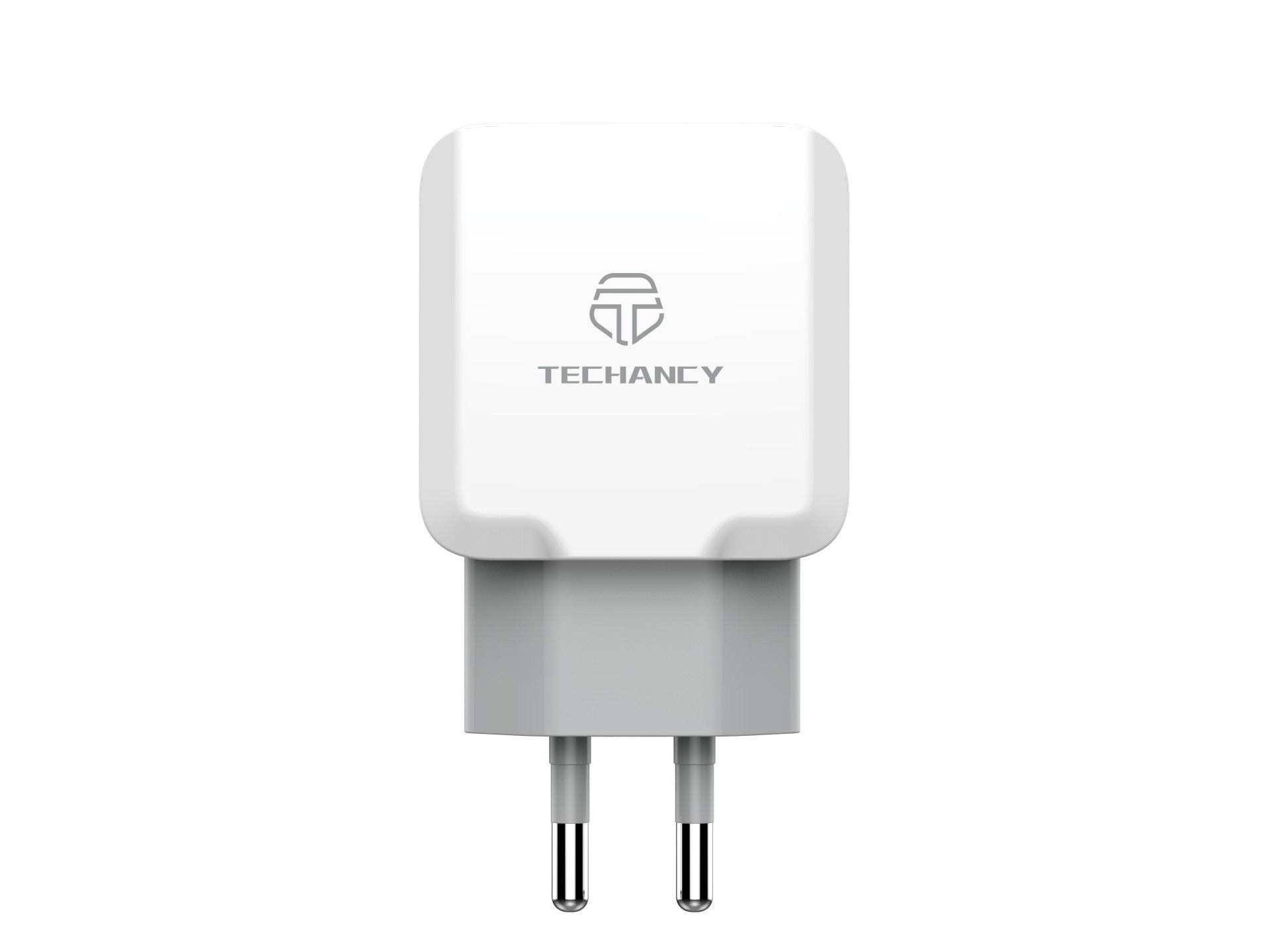 Techancy Carregador De Parede Com Duas Portas Usb 2.4A Branco TA2754 Para Carregamento Rápido De Smartphones E Tablets