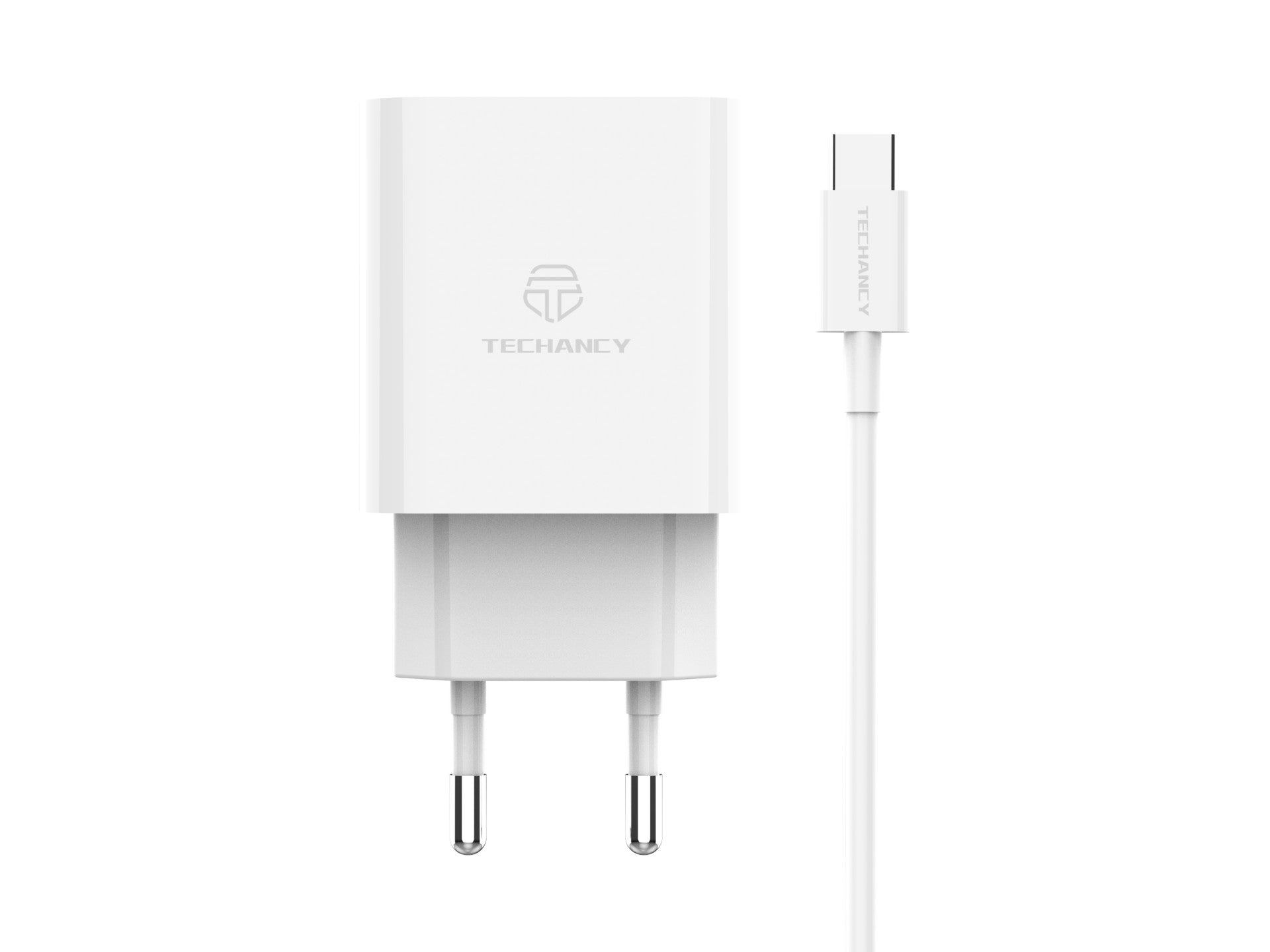 Techancy Carregador de 33 W, TA2814, com cabo USB-C para Type-C de 1 m/60 W PD de carregamento rápido Branco