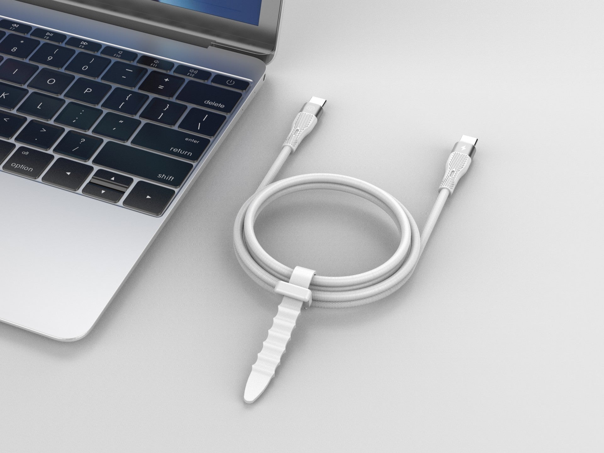 Techancy Cabo De Carregamento Rápido Pd Usb C Para Usb C Branco TB1779, Carregamento Rápido De 60 W, Comprimento 1 M