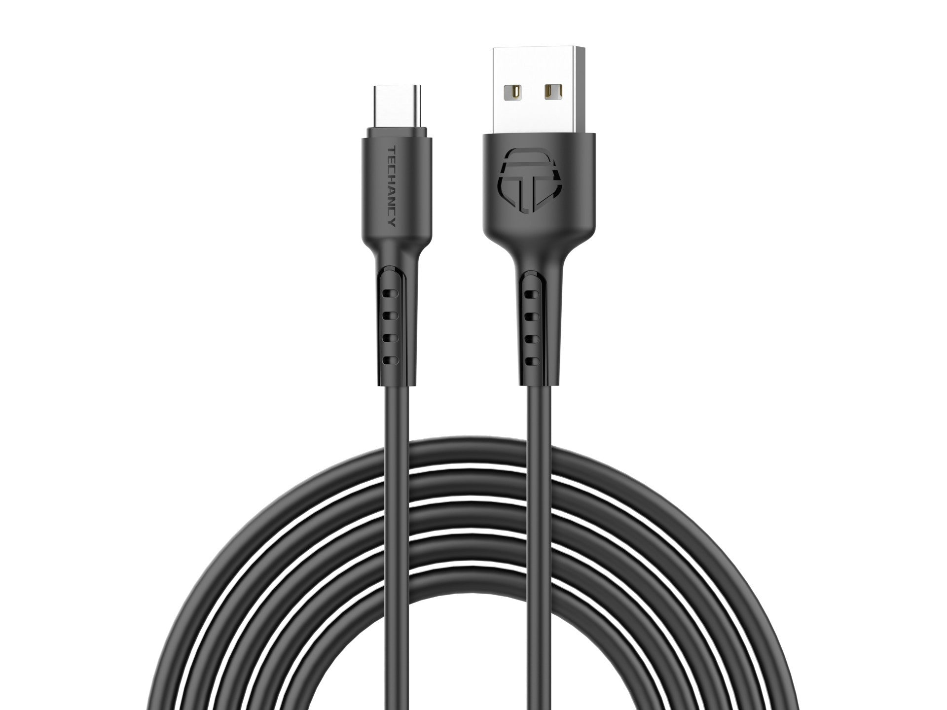 Techancy Cabo De Dados Preto TB1630, Cabo De Carregamento Rápido Usb Para Tipo C, 3 M/2,4 A, Compatível Com Dispositivos Usb-C