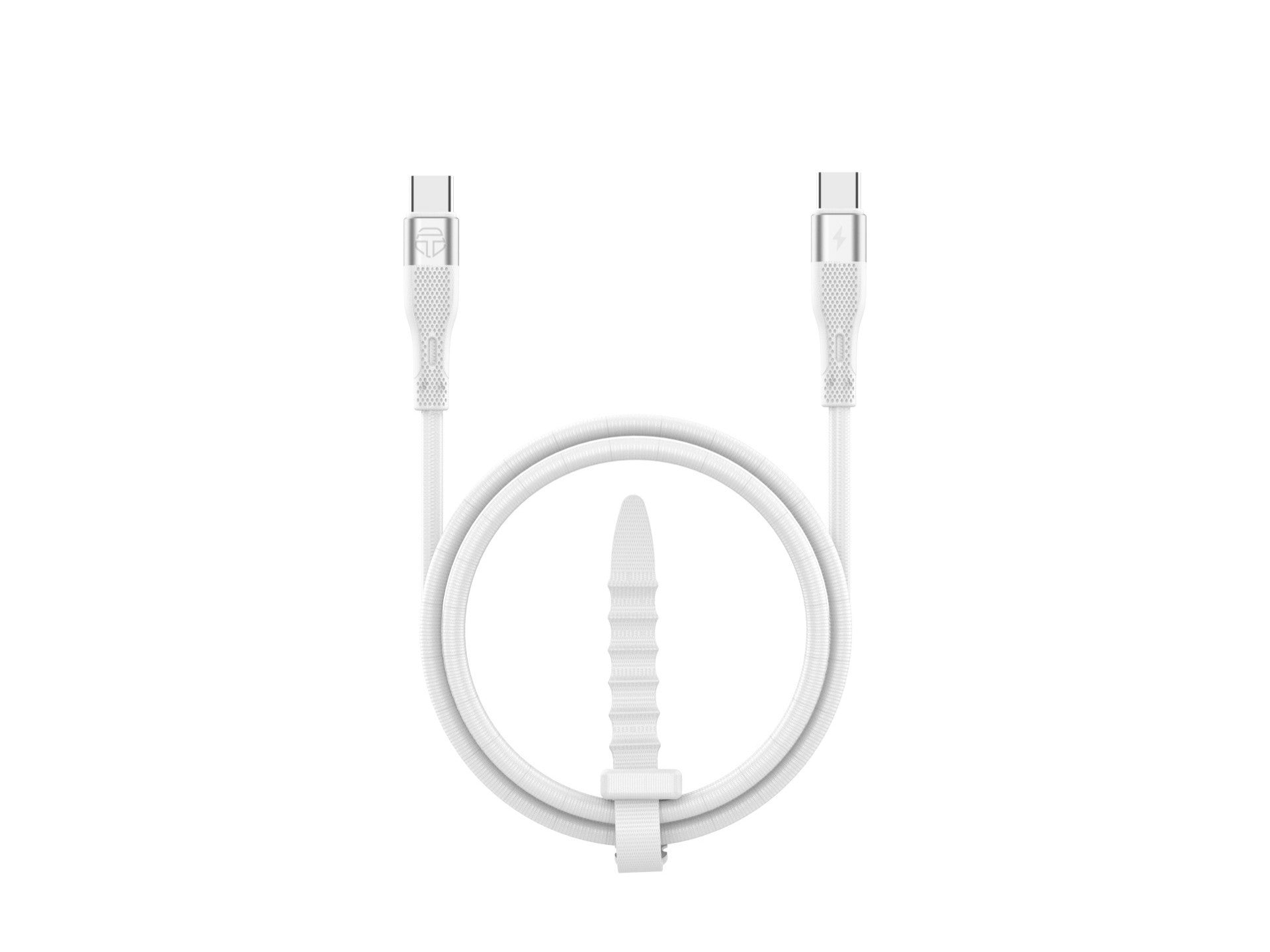 Techancy Cabo De Carregamento Rápido Pd Usb C Para Usb C Branco TB1779, Carregamento Rápido De 60 W, Comprimento 1 M