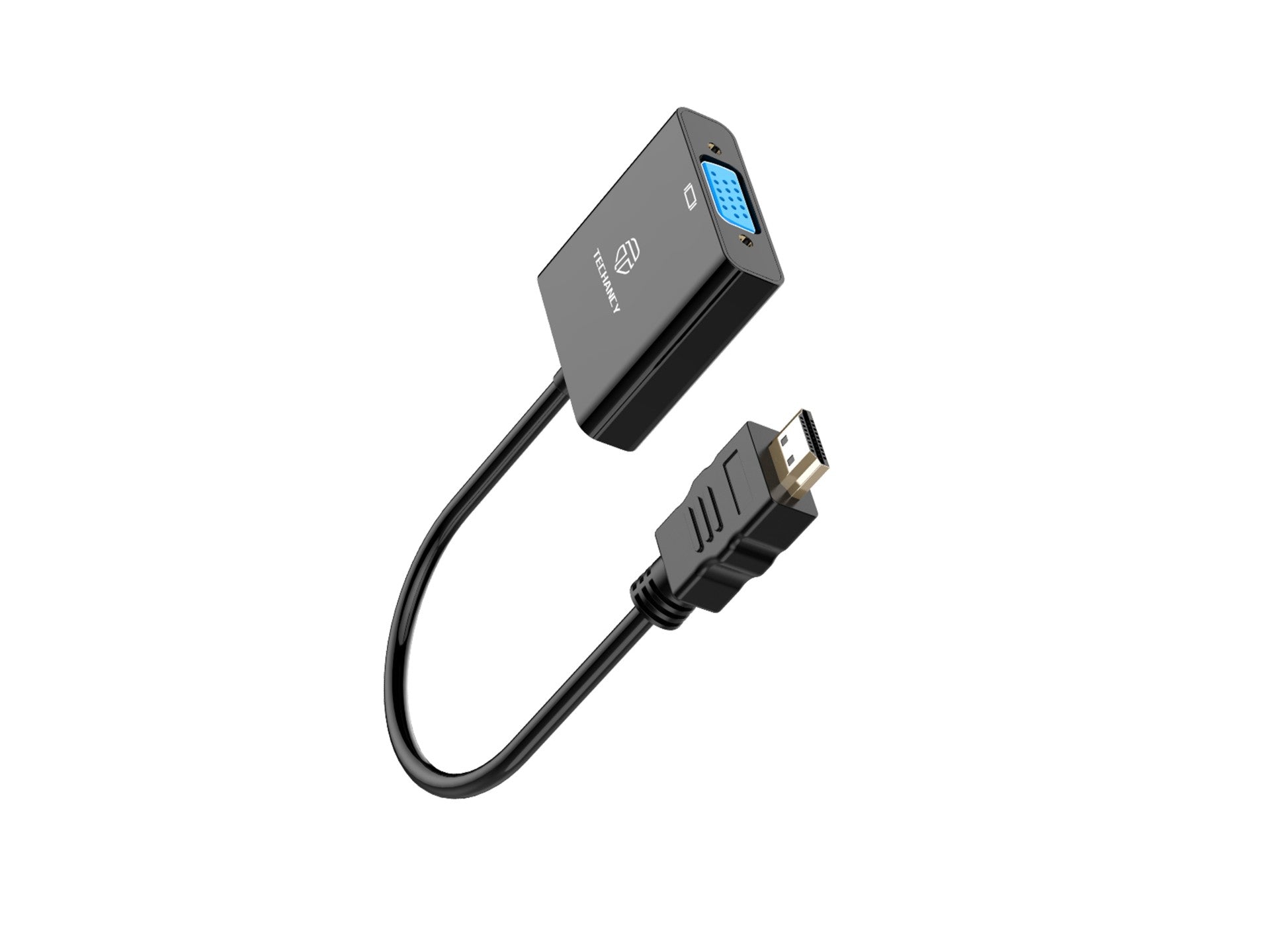 Techancy Conversor De Vídeo Hd TL7325,  Interface Hdmi Para Vga, Suporta Resolução Hd 1080p, Preto