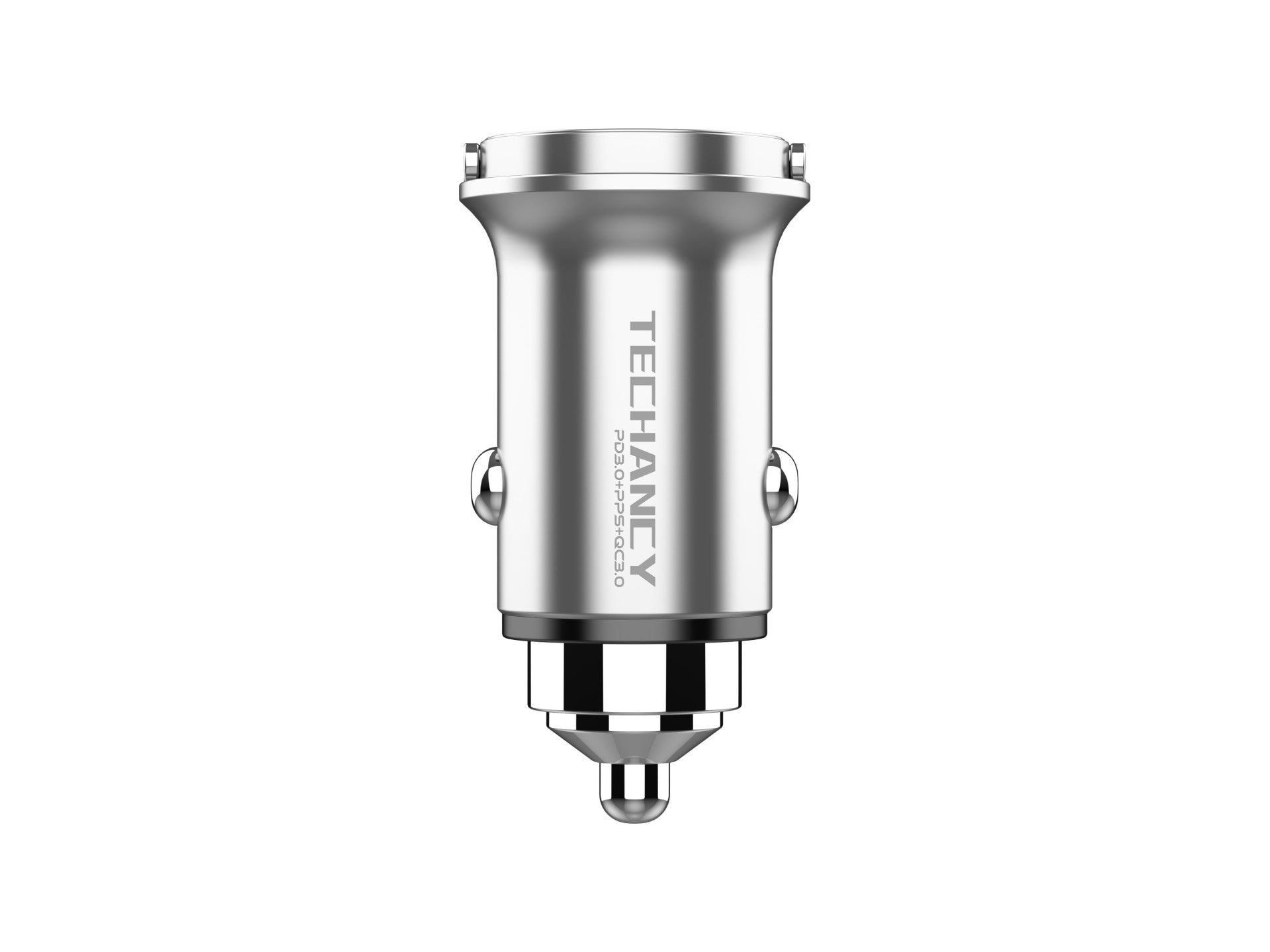 Techancy Mini Carregador TC6425, 33W, USB-A+USB-C, Liga de AlumInio, CompatIvel com Carros, Design Seguro e Confiavel