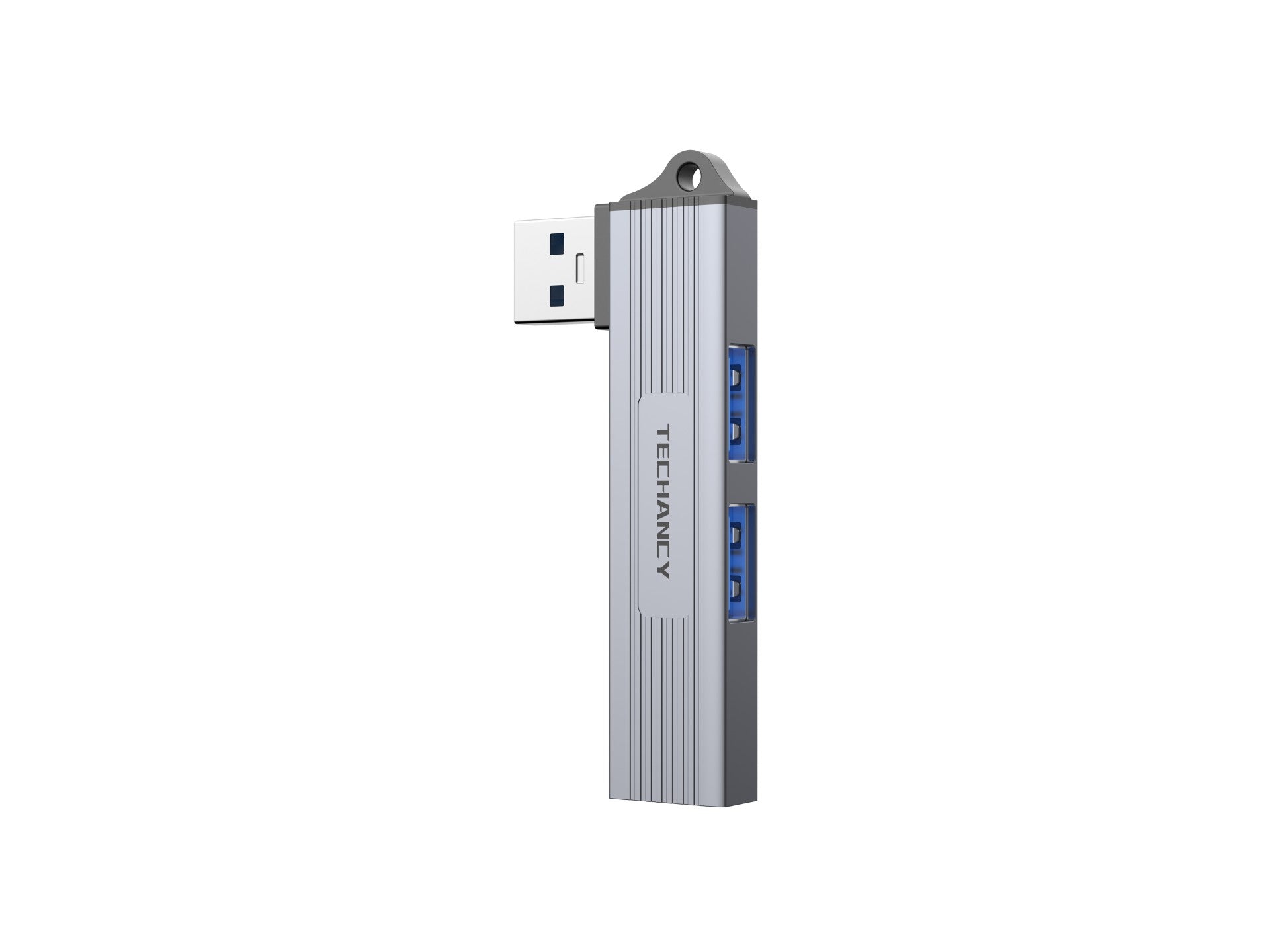 Techancy Hub 3 em 1 USB-A para USB 3.0 KT2906 , compatível com Mac OS/iPad OS/Windows, taxa de transmissão de 5Gbps, carregamento seguro