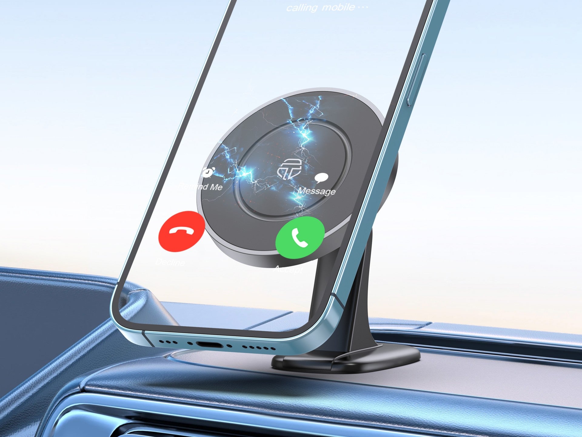 Techancy Suporte Magnético Para Telemóvel Preto Ti2326, Compatível Com Magsafe, Rotação De 360°, Fixação Magnética Forte