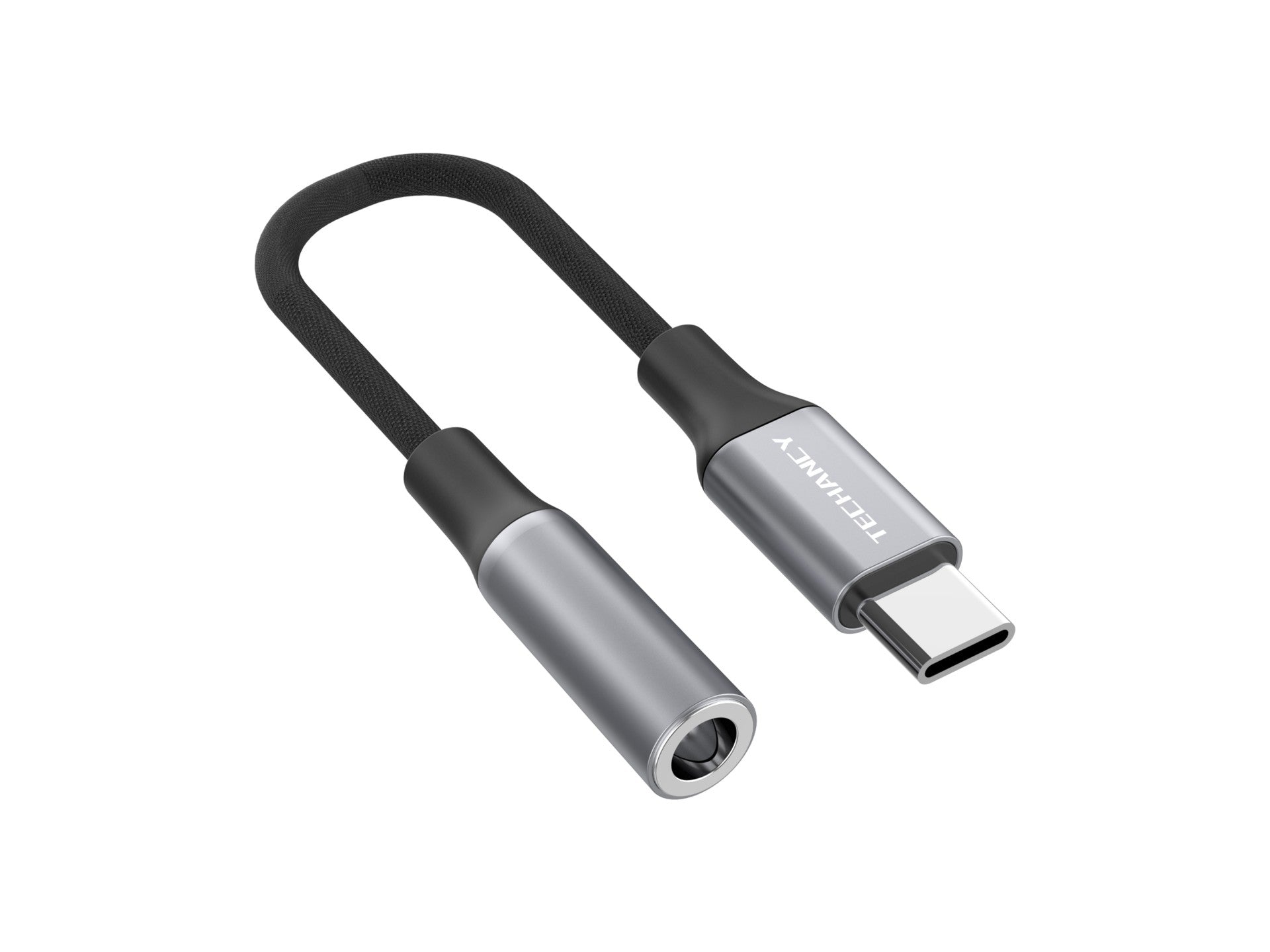Techancy Adaptador De Áudio TV3755, Usb-C Para Conetor De Auscultadores De 3,5 Mm, Chip Dsp Compatível Com Samsung/Huawei/Xiaomi