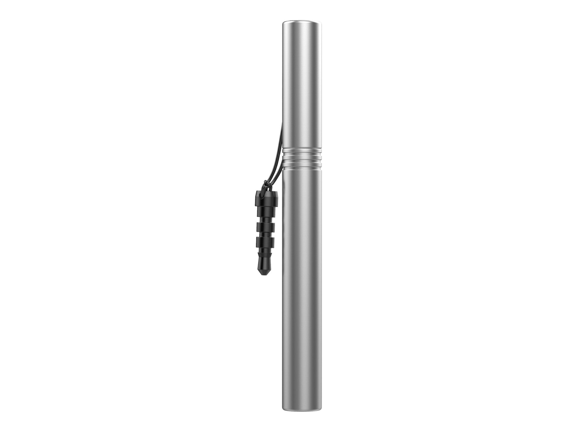 Techancy Mini Stylus Silver TZ6297, sensibilidad precisa para teléfonos celulares y tabletas, con conector para auriculares para fácil almacenamiento.