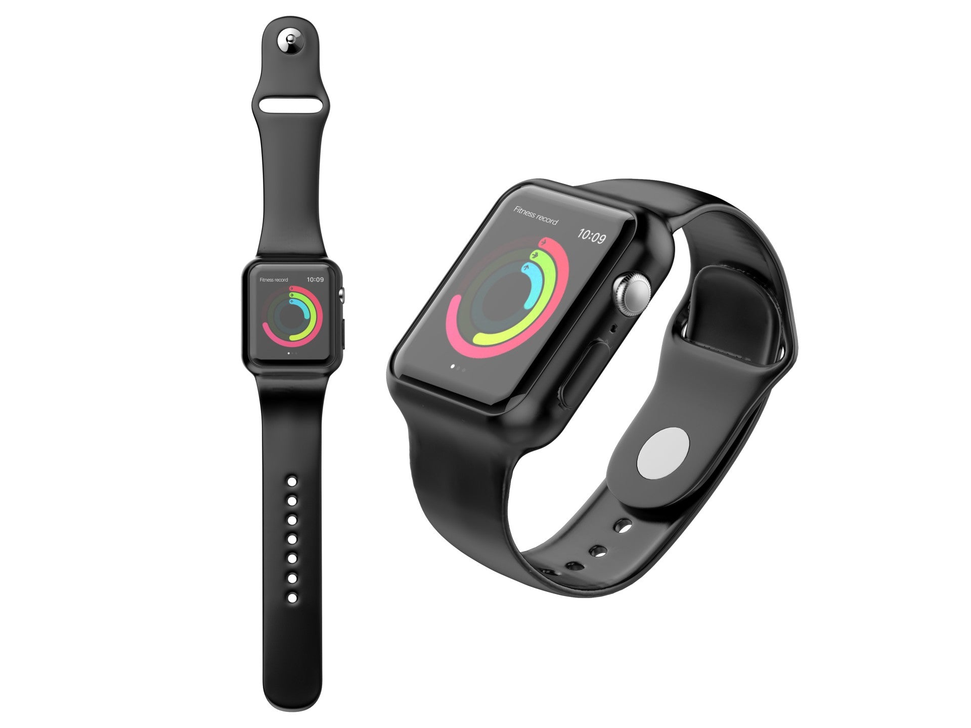 Correa adhesiva para reloj Techancy, KC2112, compatible con Apple Watch de 42-44 mm, color negro.