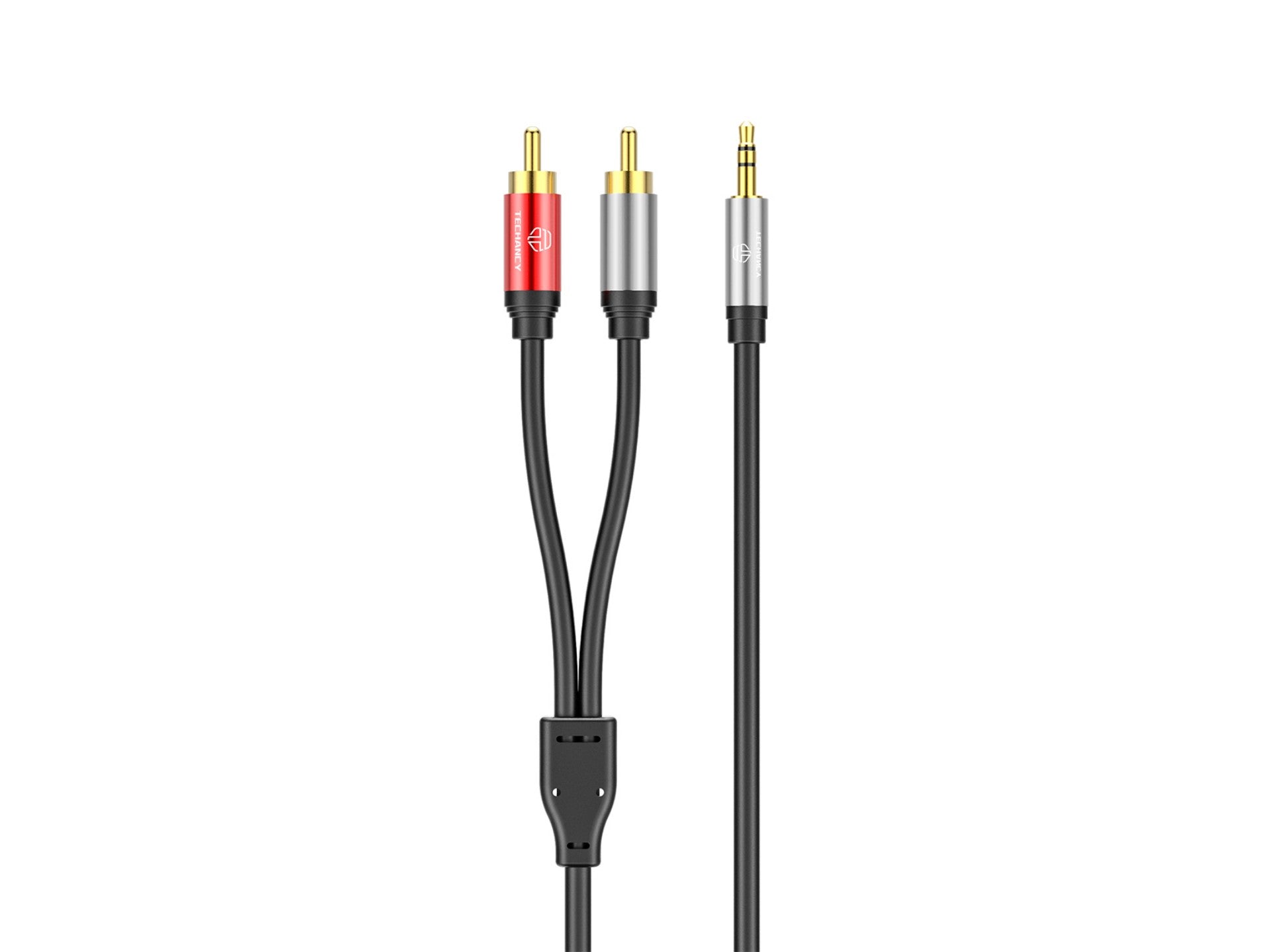 Techancy 3.5mm to 2 RCA Audio Cable, 6ft, TL7266, Black