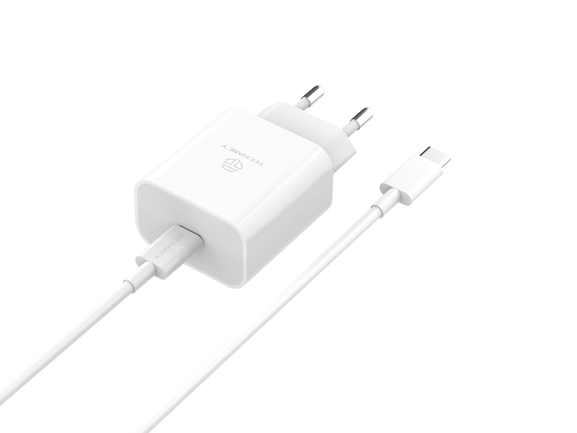 Techancy Carregador de 33 W, TA2814, com cabo USB-C para Type-C de 1 m/60 W PD de carregamento rápido Branco