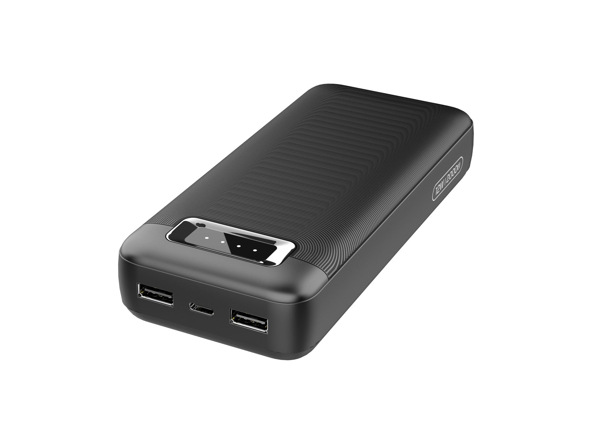 Techancy Power Bank 20000mAh TF2805 12W com USB-C e 2 USB, Indicador LED, Compativel com Telemoveis e Tablets, Preto