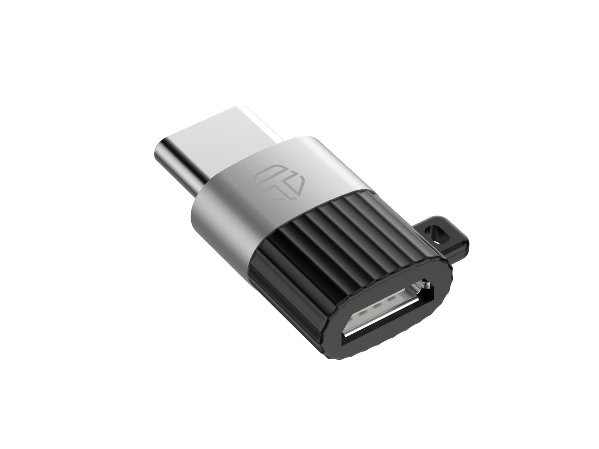 Techancy KK2104 OTG Adapter, Type C to Micro, supports charging and data transfer, compact and portable.