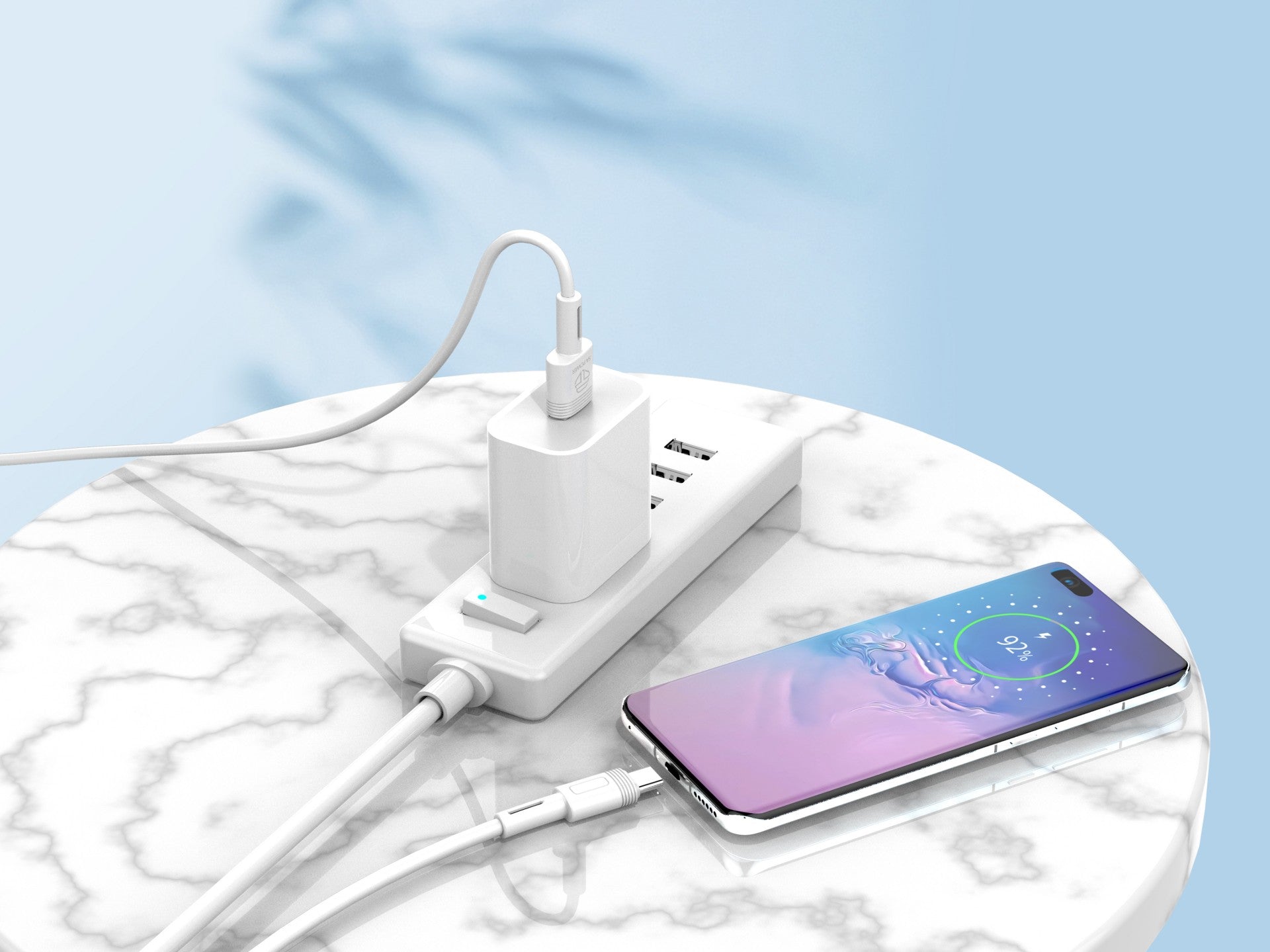 Techancy Cabo De Dados De Carregamento Rápido 5A 1m Branco TB1728, Interface Usb-Tipo C, Suporta Transferência De Dados