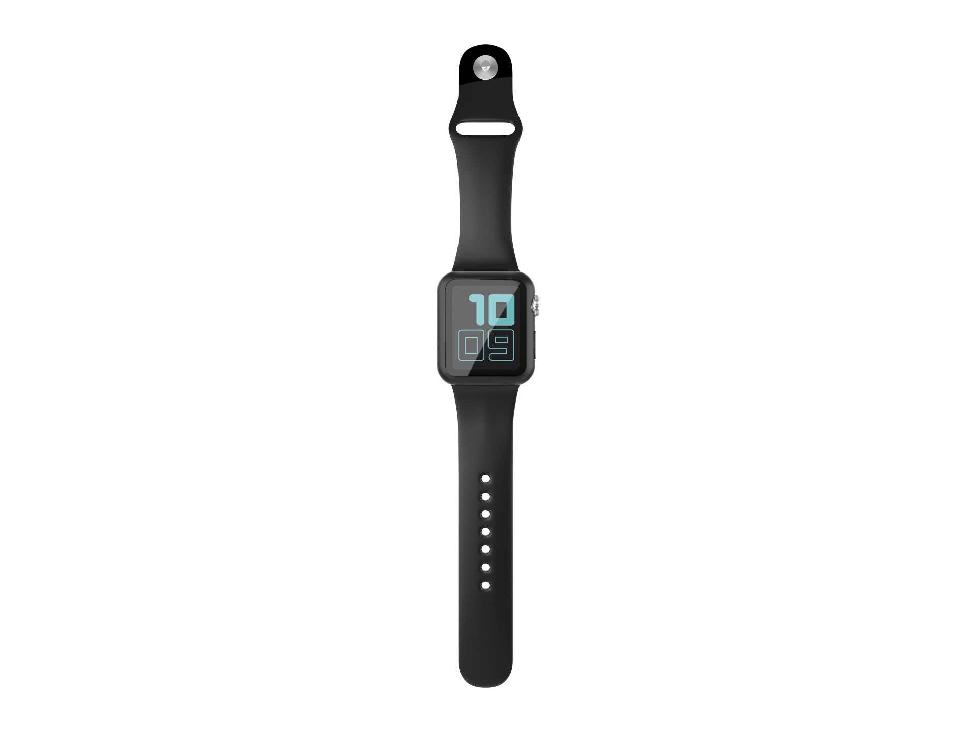 Techancy KC2115 Silicone Watch Band with Screen Protector, Compatible with Apple Watch 42mm, Black